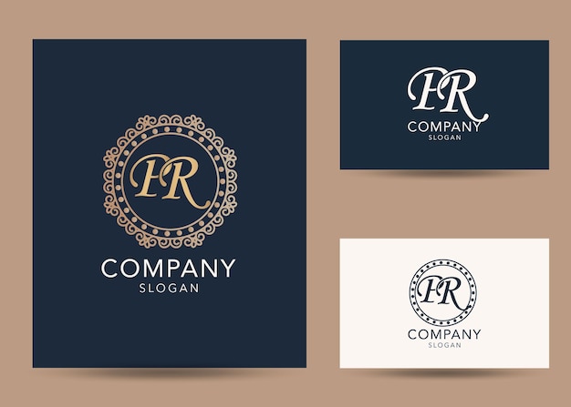 Vector modern monogram initial letter pr logo design template