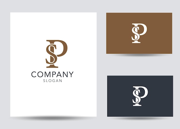 Modern monogram initial letter ps logo design template