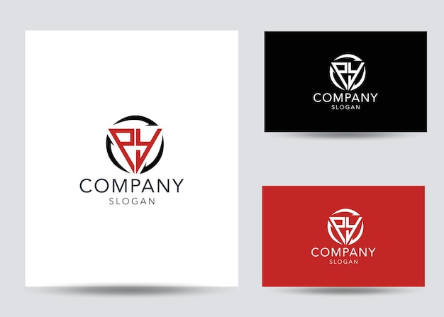 Modern monogram initial letter py logo template