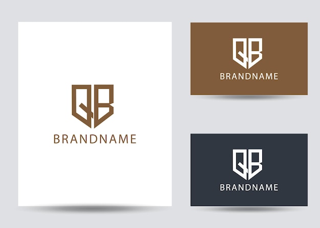 Modern monogram initial letter qb logo design template