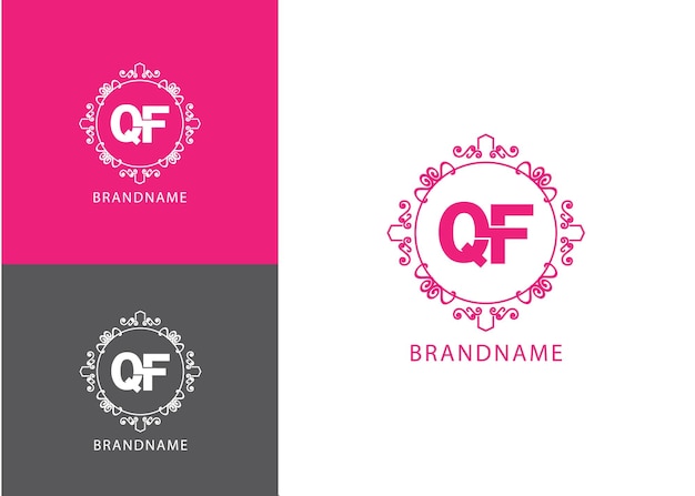 Modern monogram initial letter ql logo design template