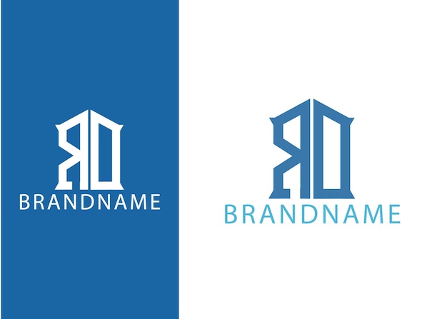 Modern monogram initial letter ro logo design template