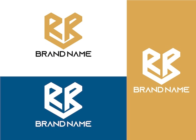 Modern monogram initial letter rr logo design template