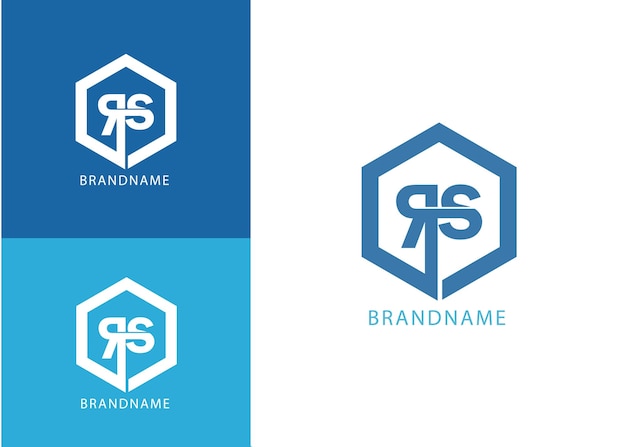 Modern monogram initial letter rs logo design template