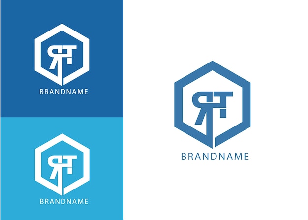Modern monogram initial letter rt logo design template