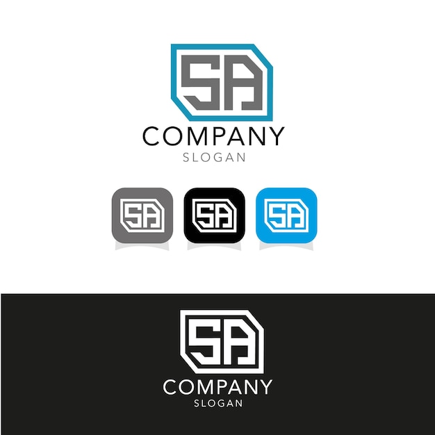 Modern monogram initial letter sa logo template