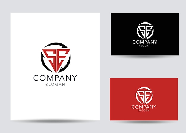 Modern monogram initial letter se logo template