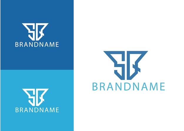 Modern monogram initial letter sq logo design template