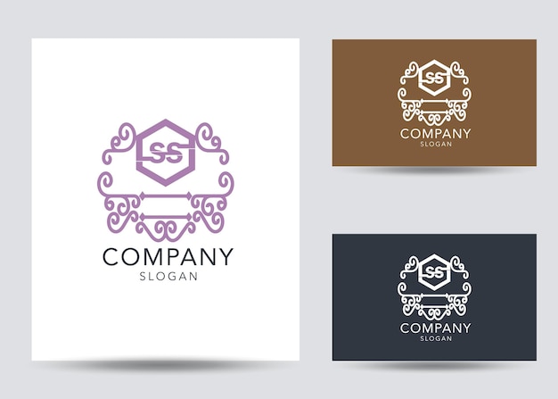 Modern monogram initial letter ss logo design template