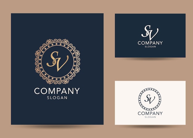 Premium Vector Modern Monogram Initial Letter Sv Logo Design Template