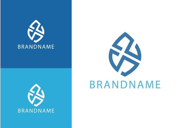 Modern monogram initial letter sz logo template