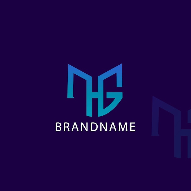 Modern monogram initial letter thg logo design template