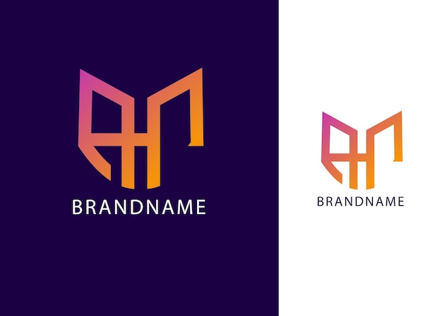 Modern monogram initial letter tht logo design template