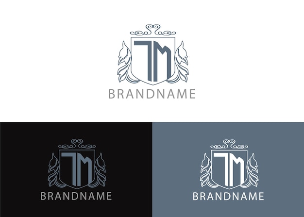 Modello moderno di progettazione del logo della lettera iniziale del monogramma tm