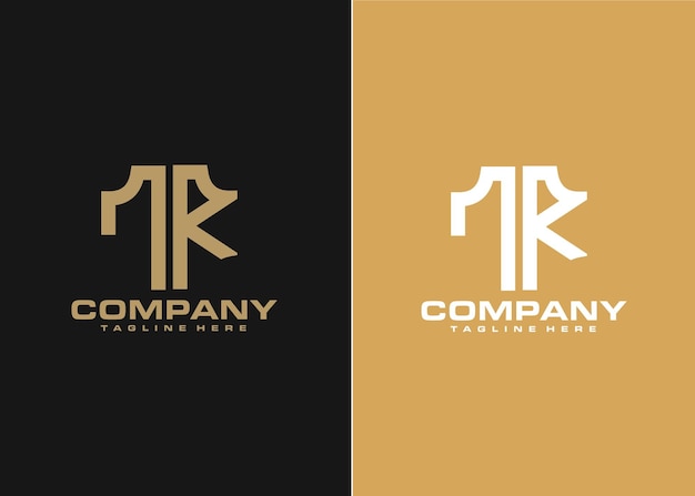 Modern monogram initial letter tr logo design template