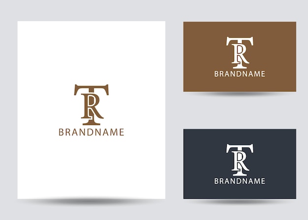 Modern monogram initial letter tr logo design template