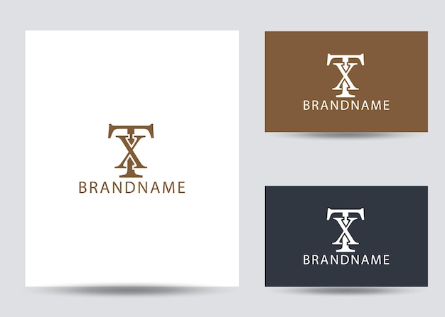 Modern monogram initial letter tx logo design template