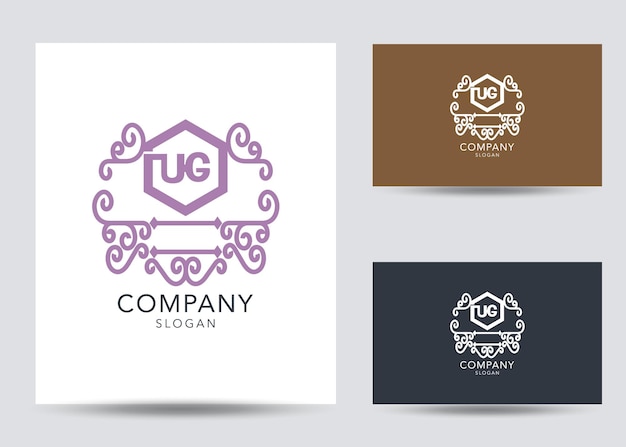 Modern monogram initial letter ug logo design template