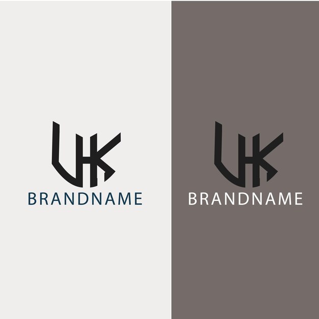 Modern monogram initial letter uhk logo template