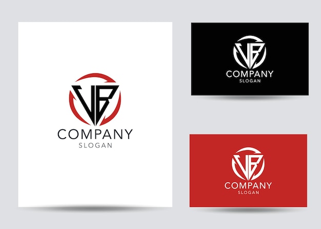 Modern monogram initial letter vb logo template