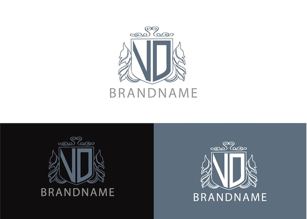 Modern monogram initial letter vo logo design template