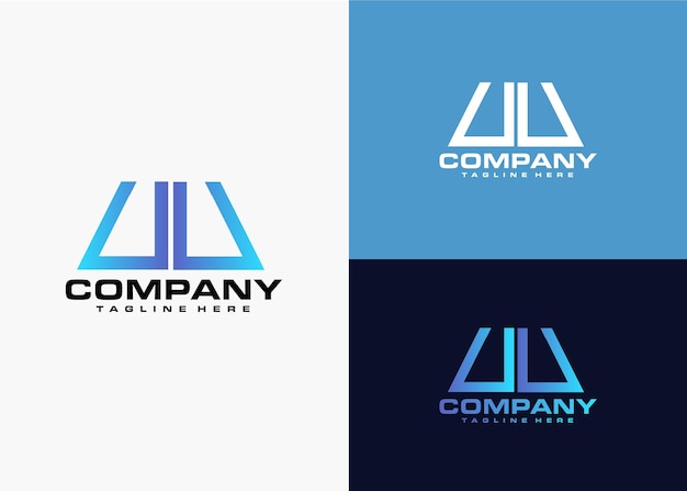 Modern monogram initial letter vv logo design template