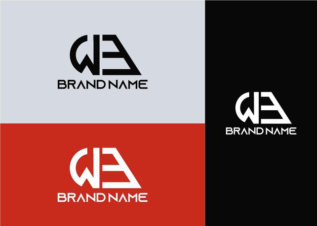 Modern monogram initial letter we logo design template