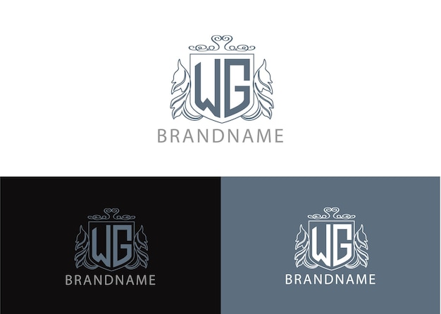 Vector modern monogram initial letter wg logo design template