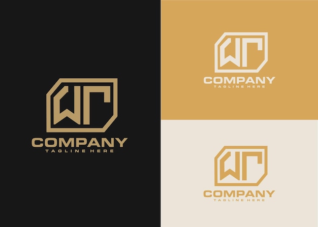 Modern monogram initial letter wt logo design template