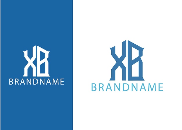 Modern monogram initial letter xb logo design template