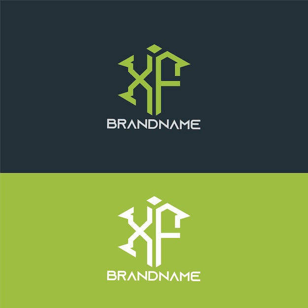 Modern monogram initial letter xf logo design template