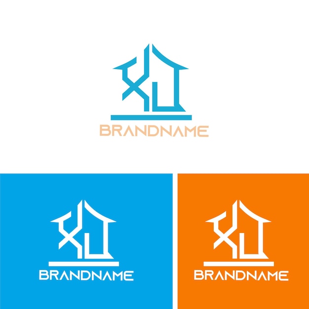 Modern monogram initial letter xj logo design template