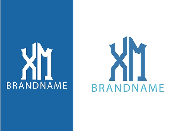 Modern monogram initial letter xm logo design template