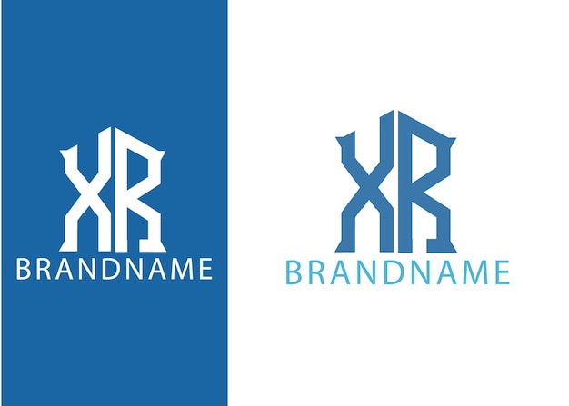 Modern monogram initial letter xr logo design template