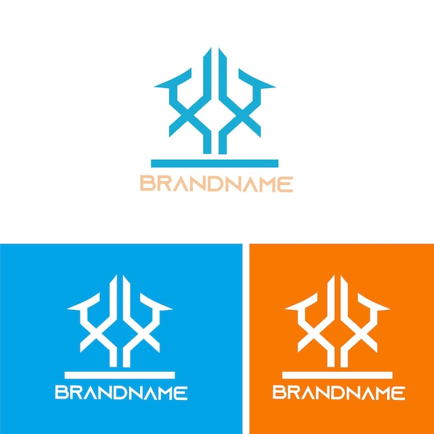 Modern monogram initial letter xx logo design template