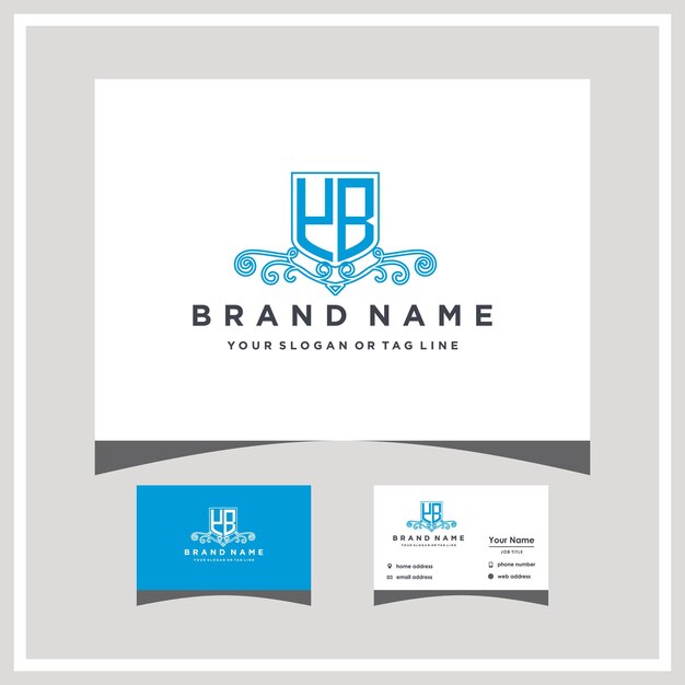 Modern monogram initial letter yb logo design template