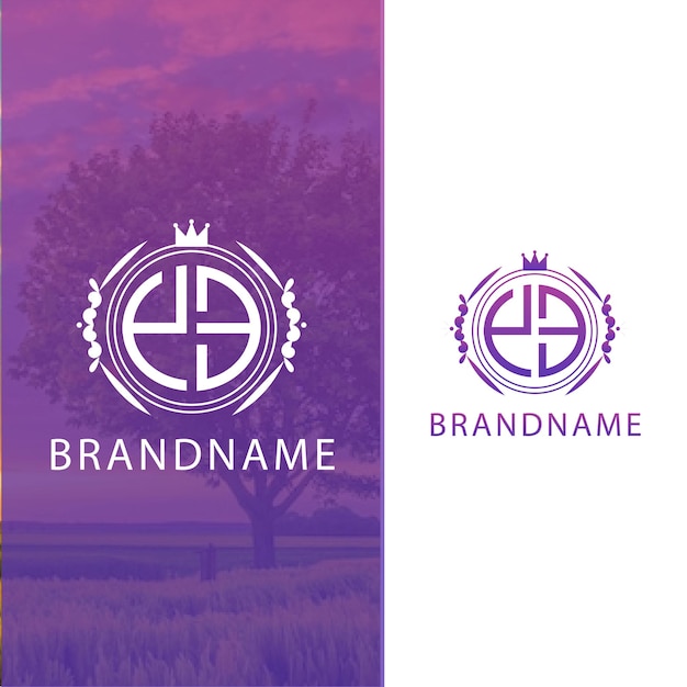 Modern monogram initial letter ye logo design template