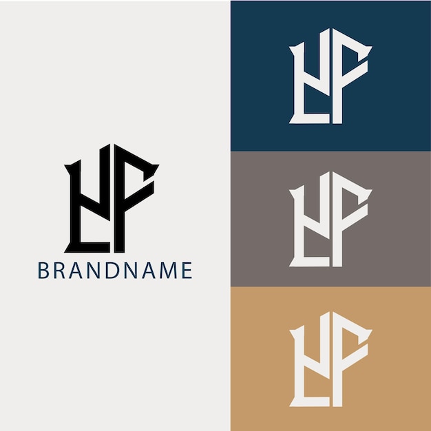 Modern monogram initial letter yf logo design template