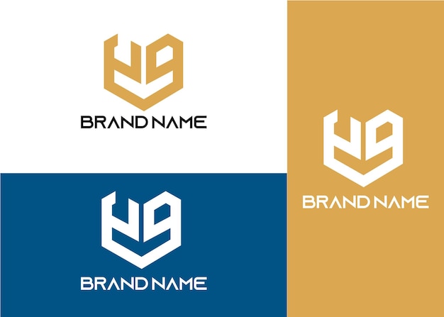 Modern monogram initial letter yp logo design template