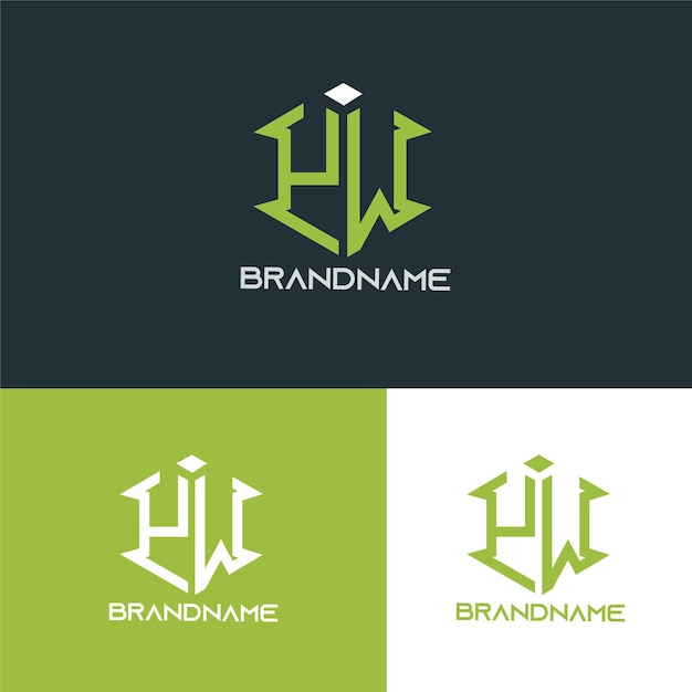 Modern monogram initial letter yw logo design template