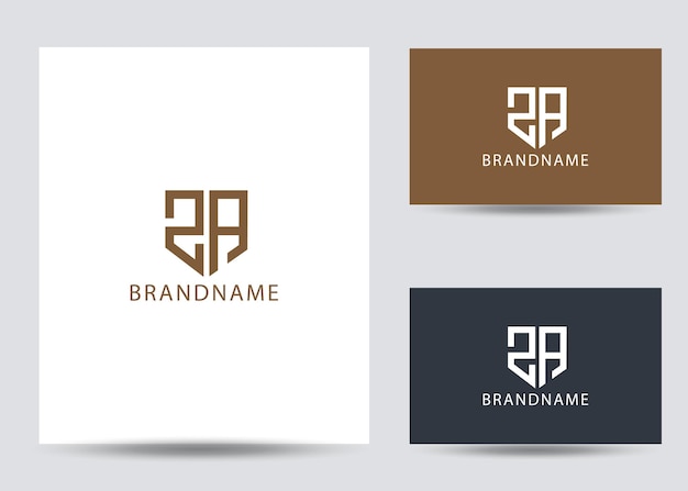 Modern monogram initial letter za logo design template