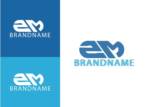 Modern monogram initial letter zm logo design template