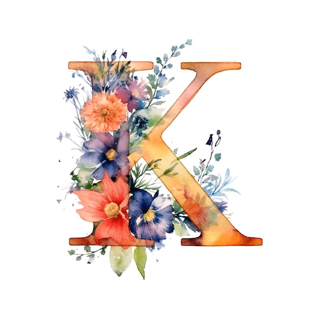 Modern monogram K watercolor great design for any purposes alphabet