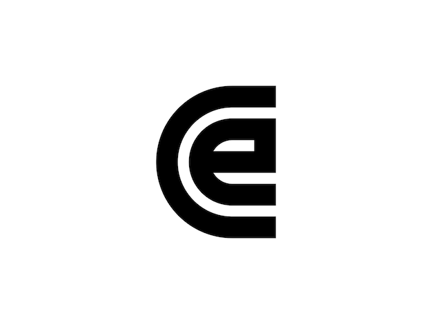 modern monogram letter CE or EC logo design