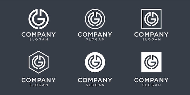 Современная коллекция логотипов gd с монограммой для компании