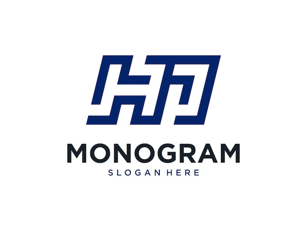 モダンなモノグラム文字 h と p のロゴ デザイン