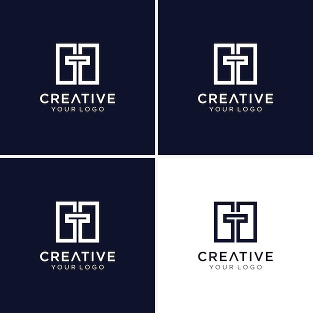 Modern monogram letter t logo collection for company