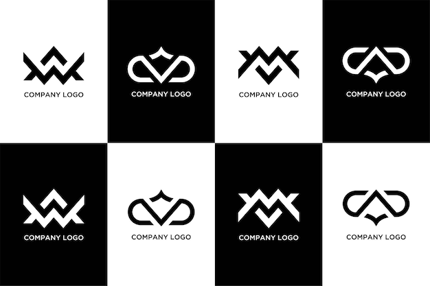 Moderna collezione di design con logo monogramma