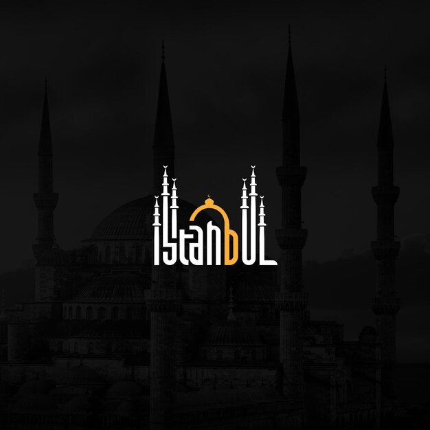 Vector modern monogram logo istanbul turkey