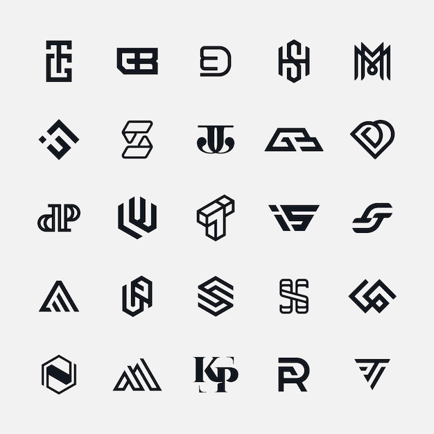 Modern monogram logo letter collection